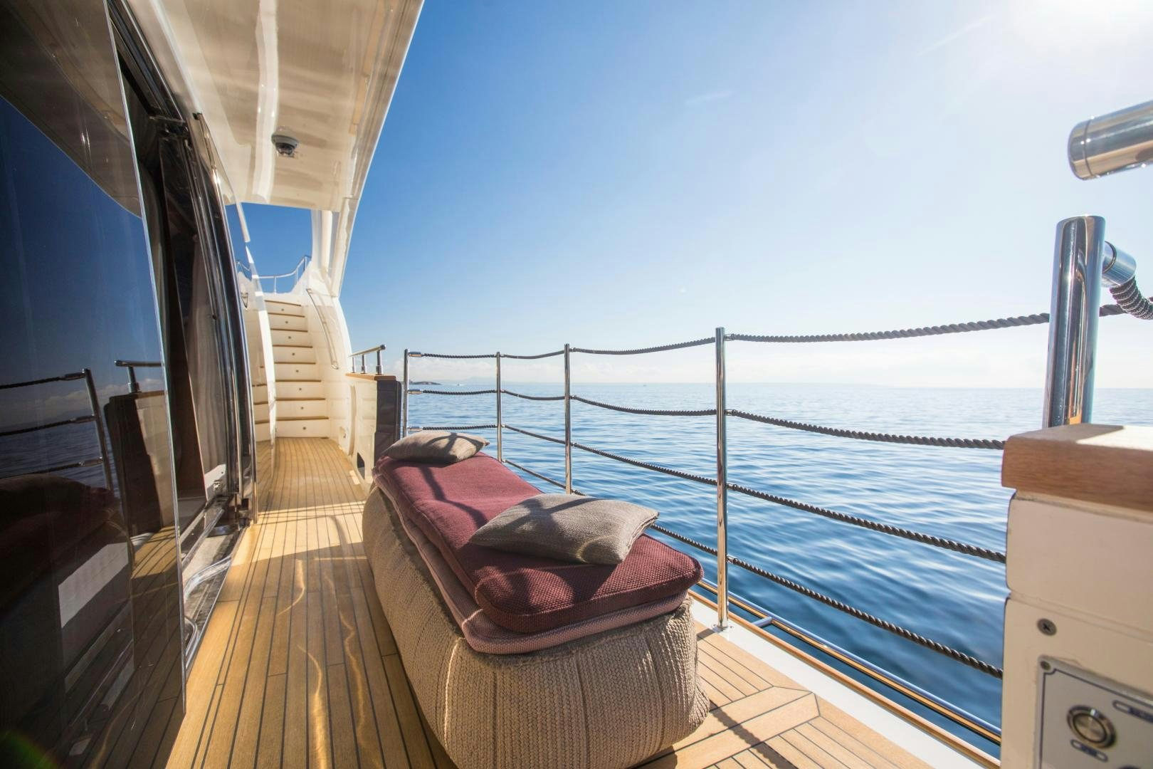 a boat on a deck aboard CAMPO VERDE Yacht for Sale