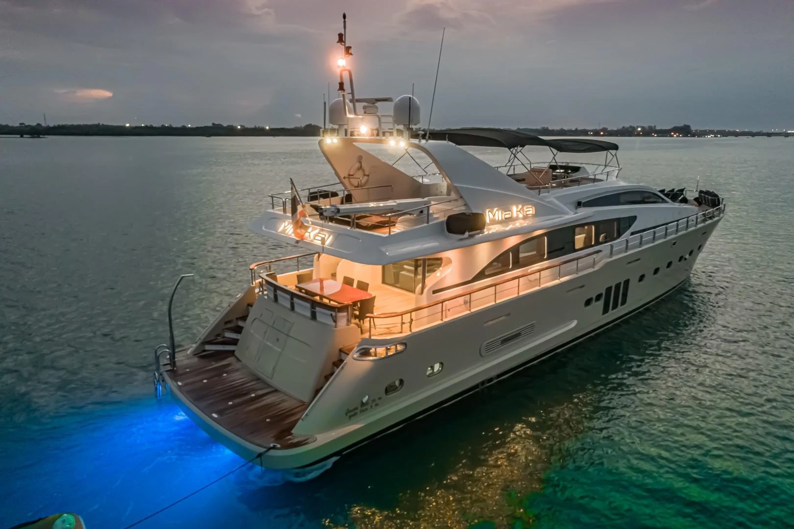 a boat on the water aboard MIA KAI Yacht for Sale