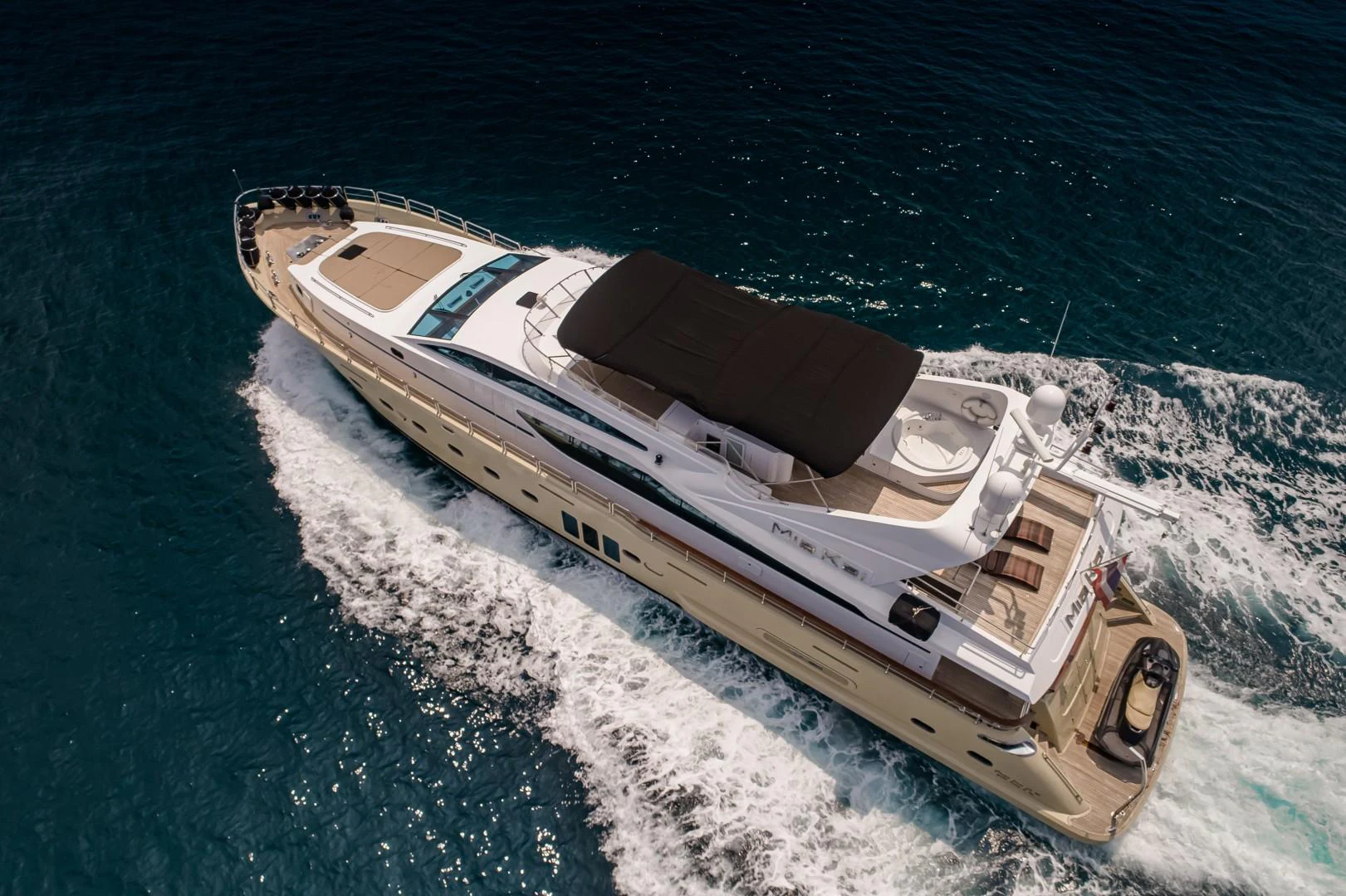 a ship on the water aboard MIA KAI Yacht for Sale