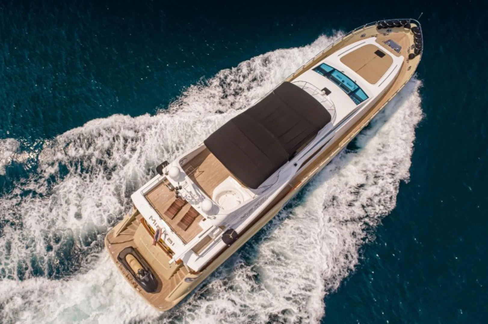 a ship in the water aboard MIA KAI Yacht for Sale