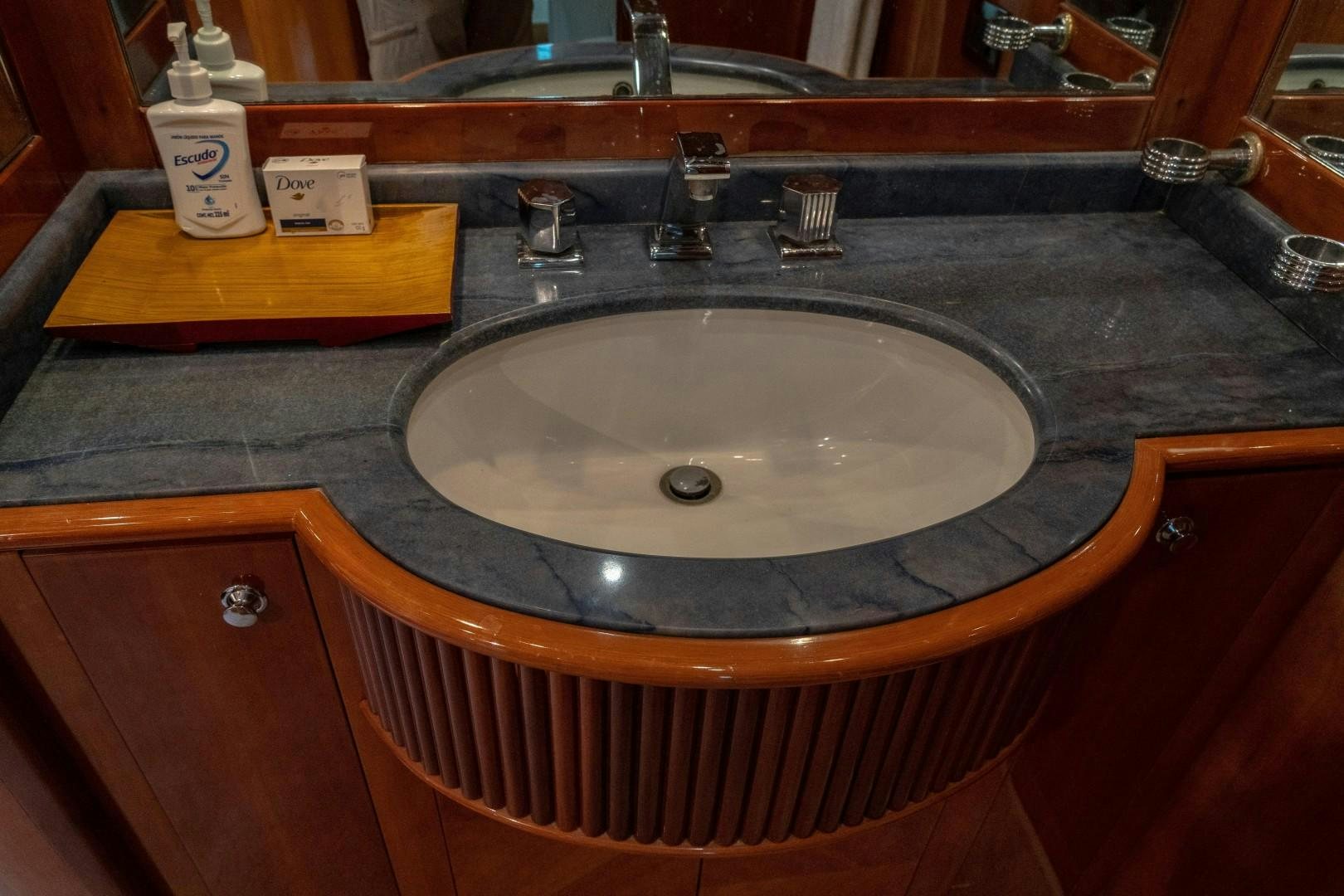 a sink with a faucet aboard EL CAPRICHO Yacht for Sale