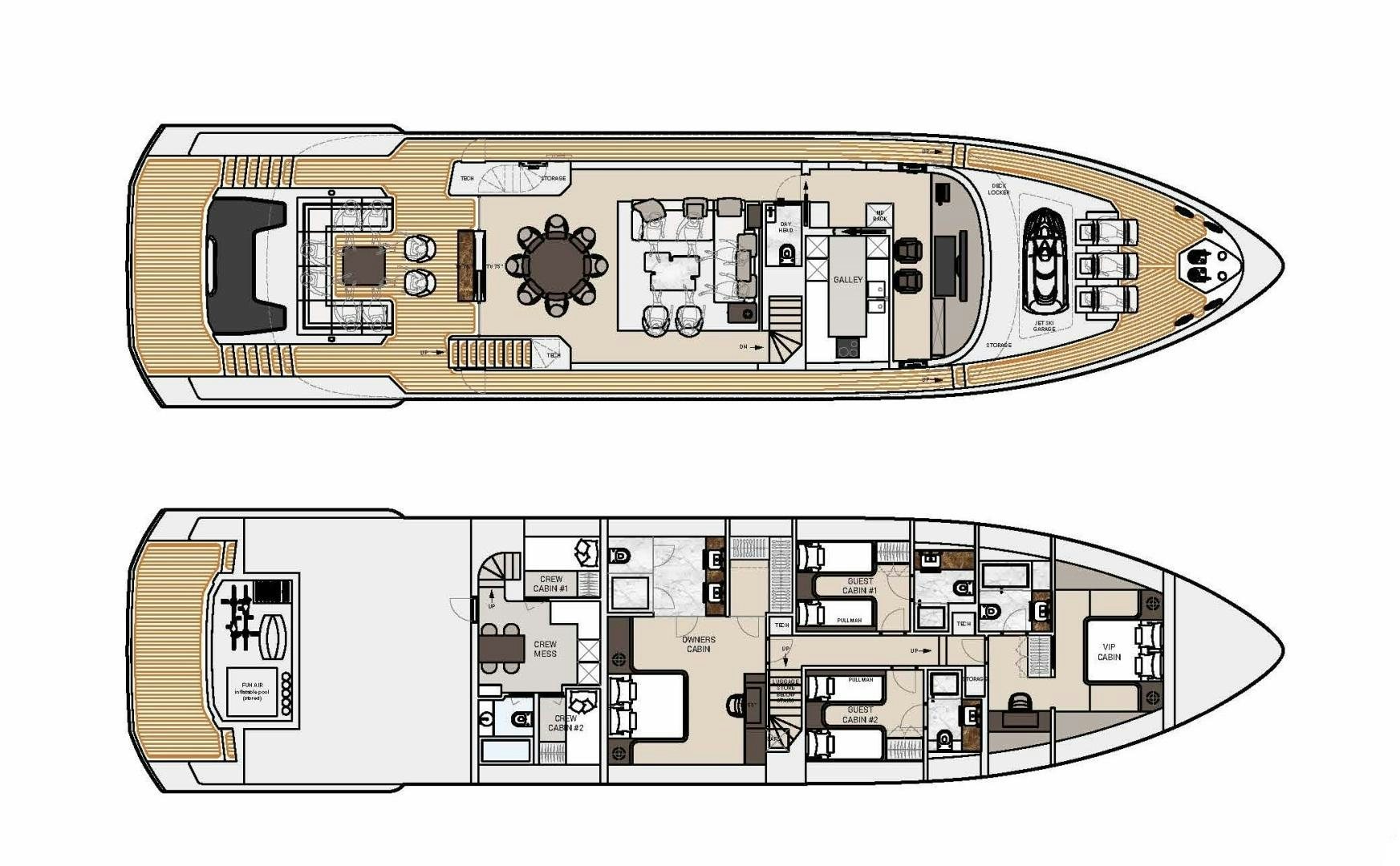 diagram, engineering drawing, schematic aboard G 300 Yacht for Sale