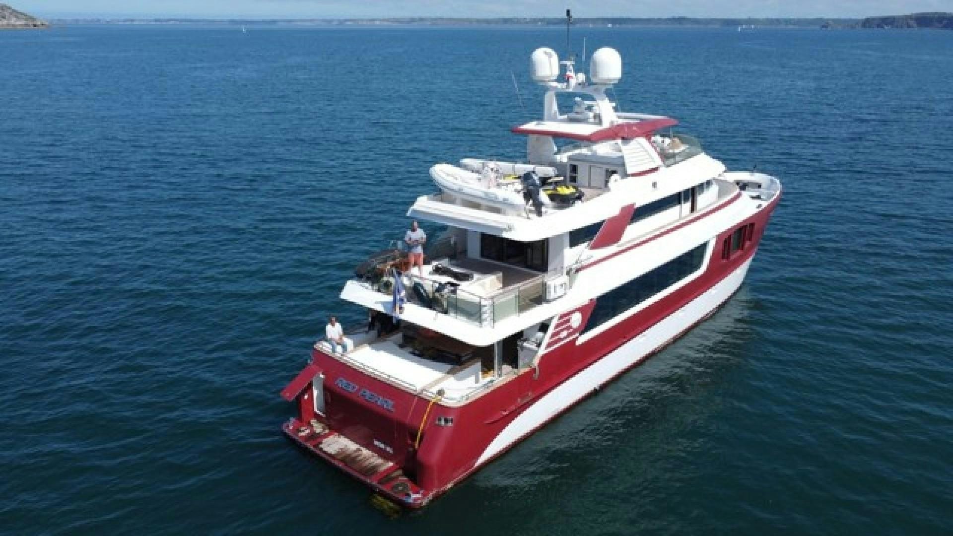 a boat in the water aboard RED PEARL Yacht for Sale