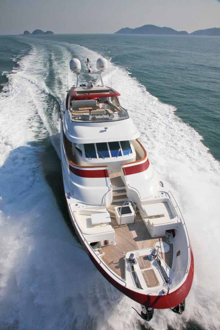 a boat on the water aboard RED PEARL Yacht for Sale