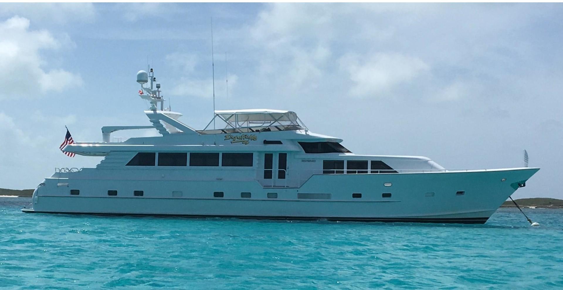 a large white boat in the water aboard HARLINA Yacht for Sale