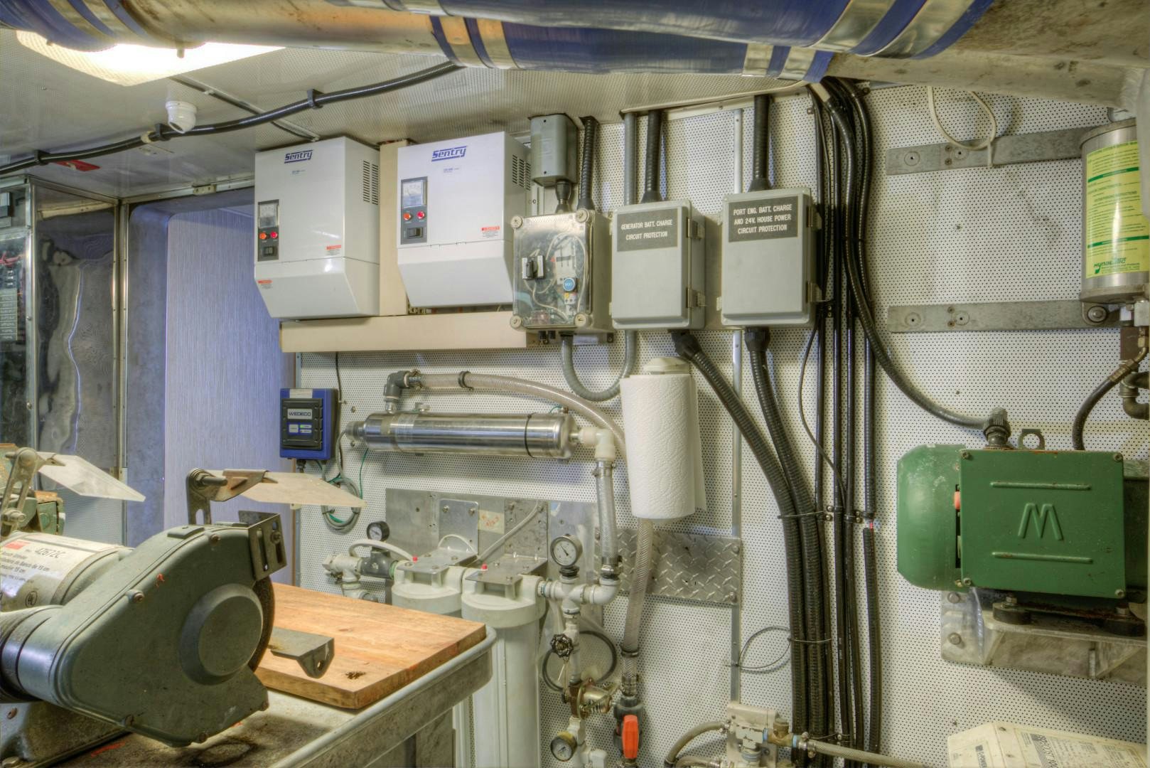 a room with machinery aboard LADY LEX Yacht for Sale