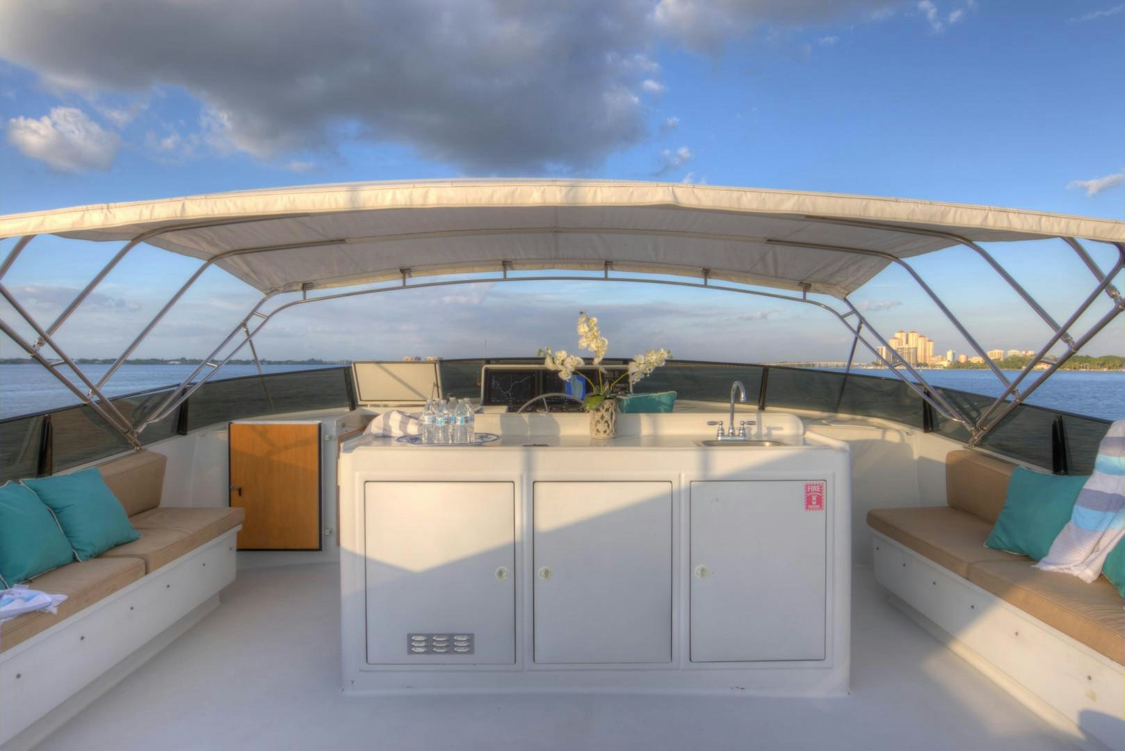 a room with a large white roof aboard LADY LEX Yacht for Sale