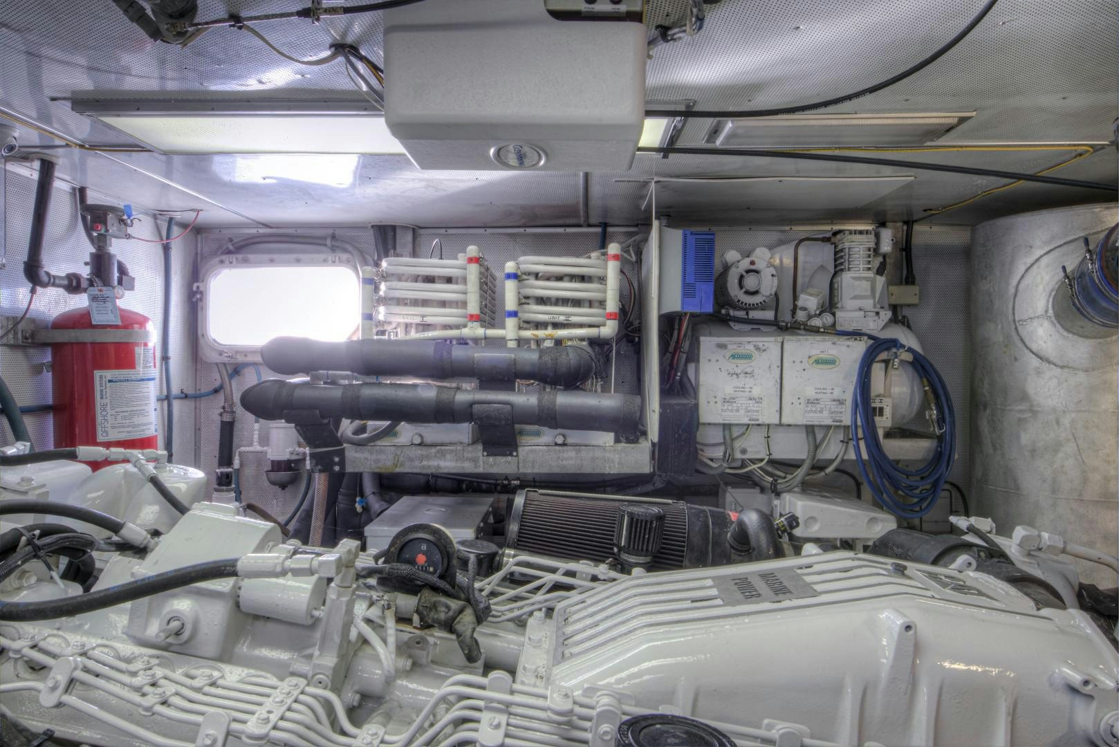 a large machine with several parts aboard LADY LEX Yacht for Sale