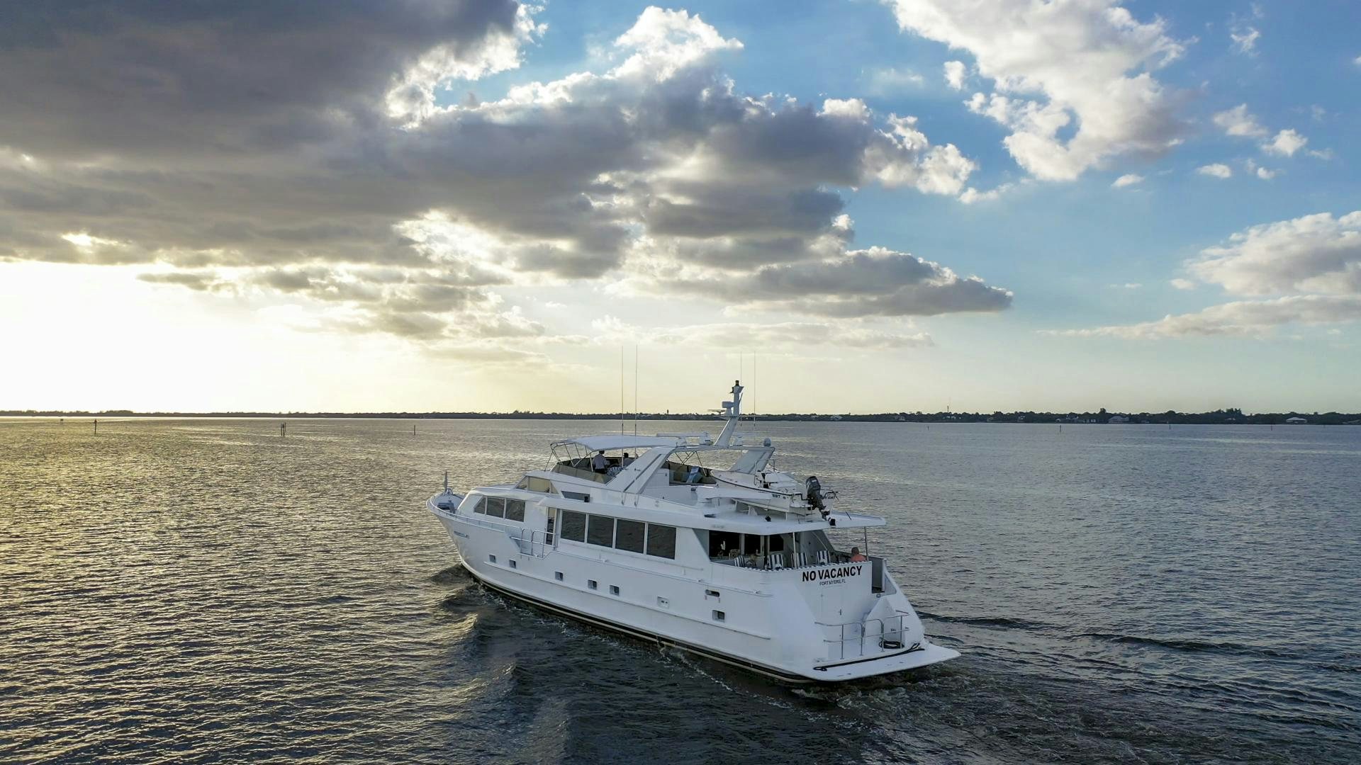 a boat on the water aboard LADY LEX Yacht for Sale