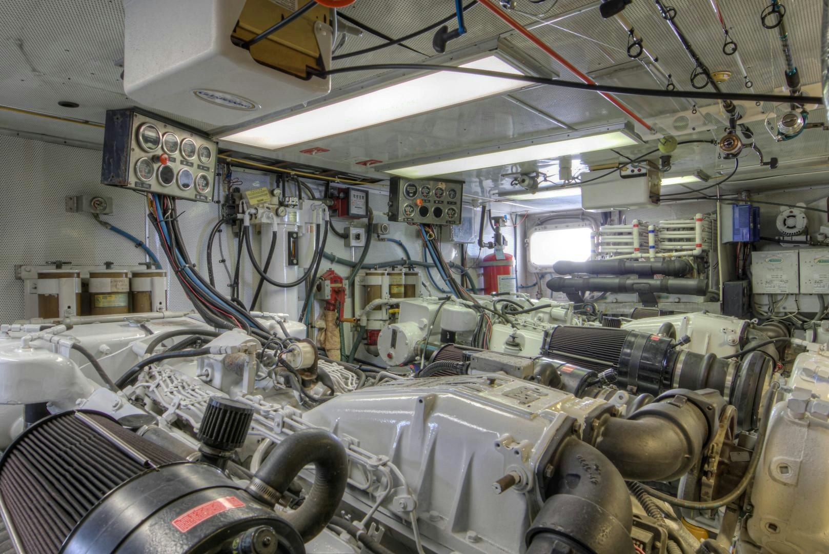 a room full of machinery aboard LADY LEX Yacht for Sale