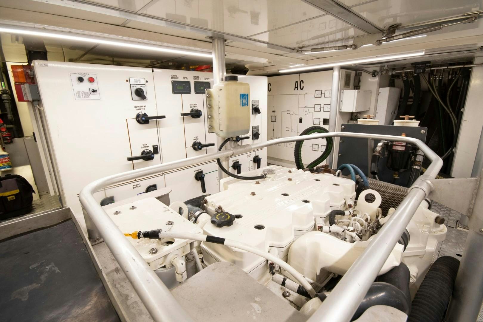 a room with machinery aboard VARSOVIE Yacht for Sale
