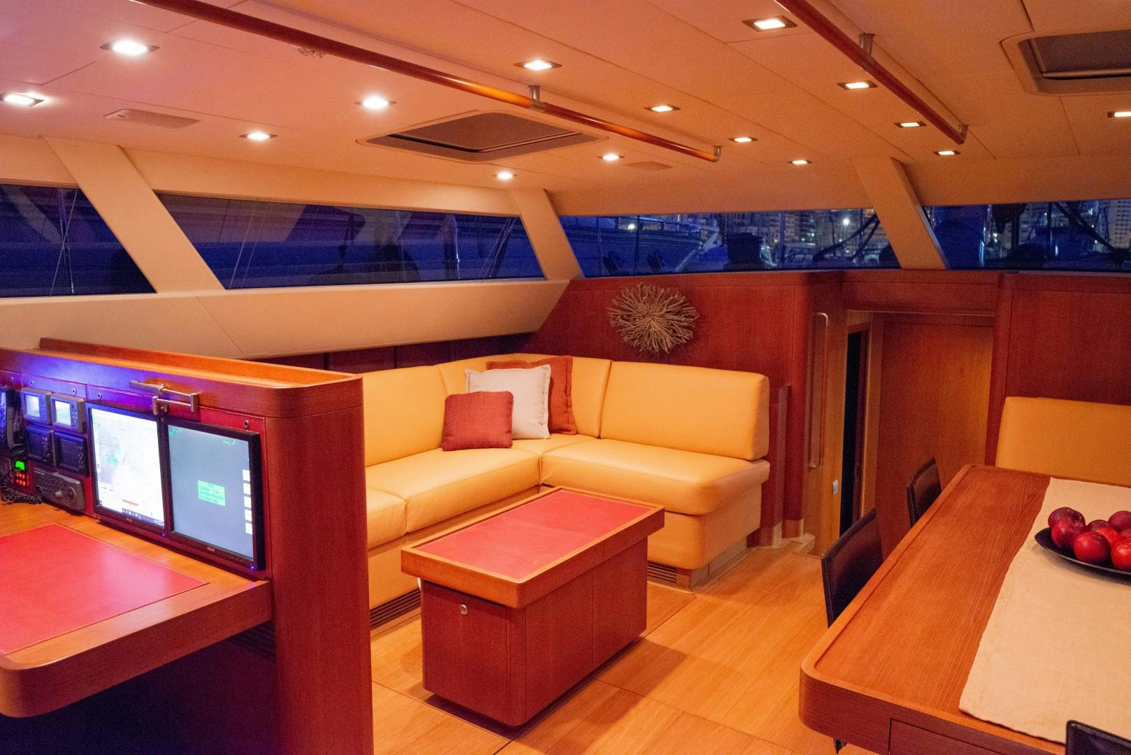 a room with a couch and a table aboard VARSOVIE Yacht for Sale