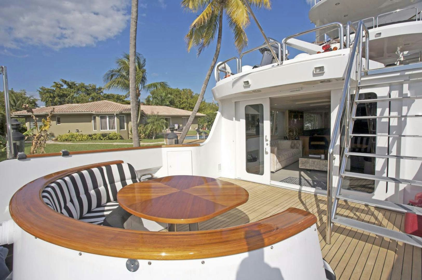 a pool table on a deck aboard BRAVO Yacht for Sale