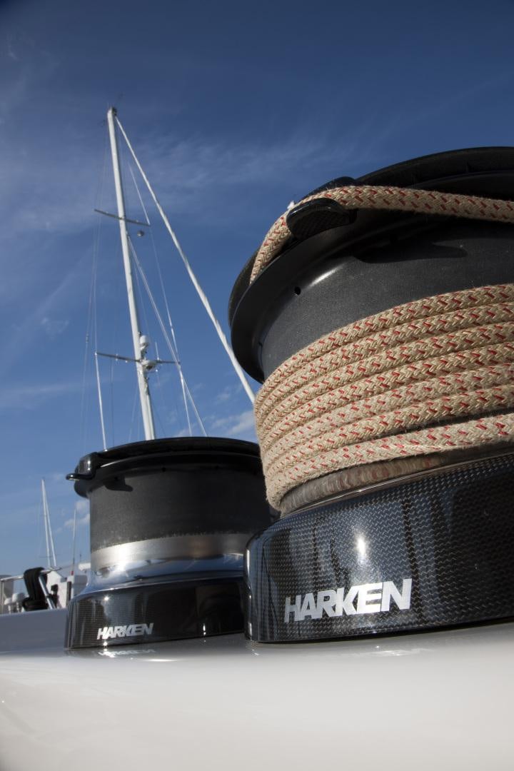a stack of tires aboard VIRAGO Yacht for Sale