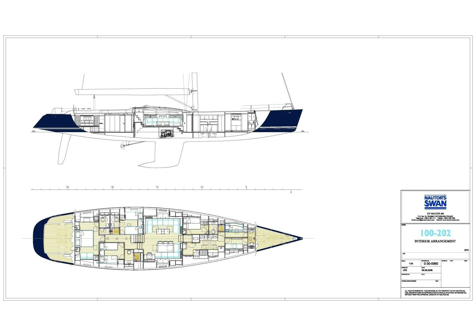 diagram, engineering drawing aboard VIRAGO Yacht for Sale