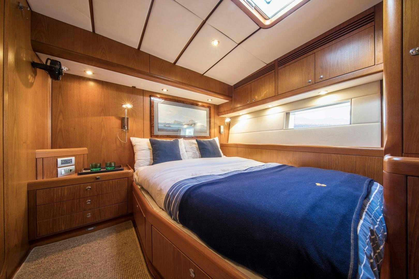 a bed in a cabin aboard MEDUSA Yacht for Sale