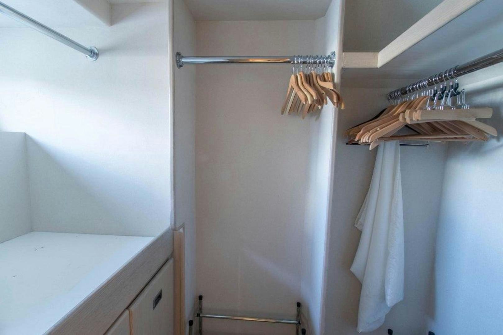 a shower with towels on it aboard MONARCH Yacht for Sale