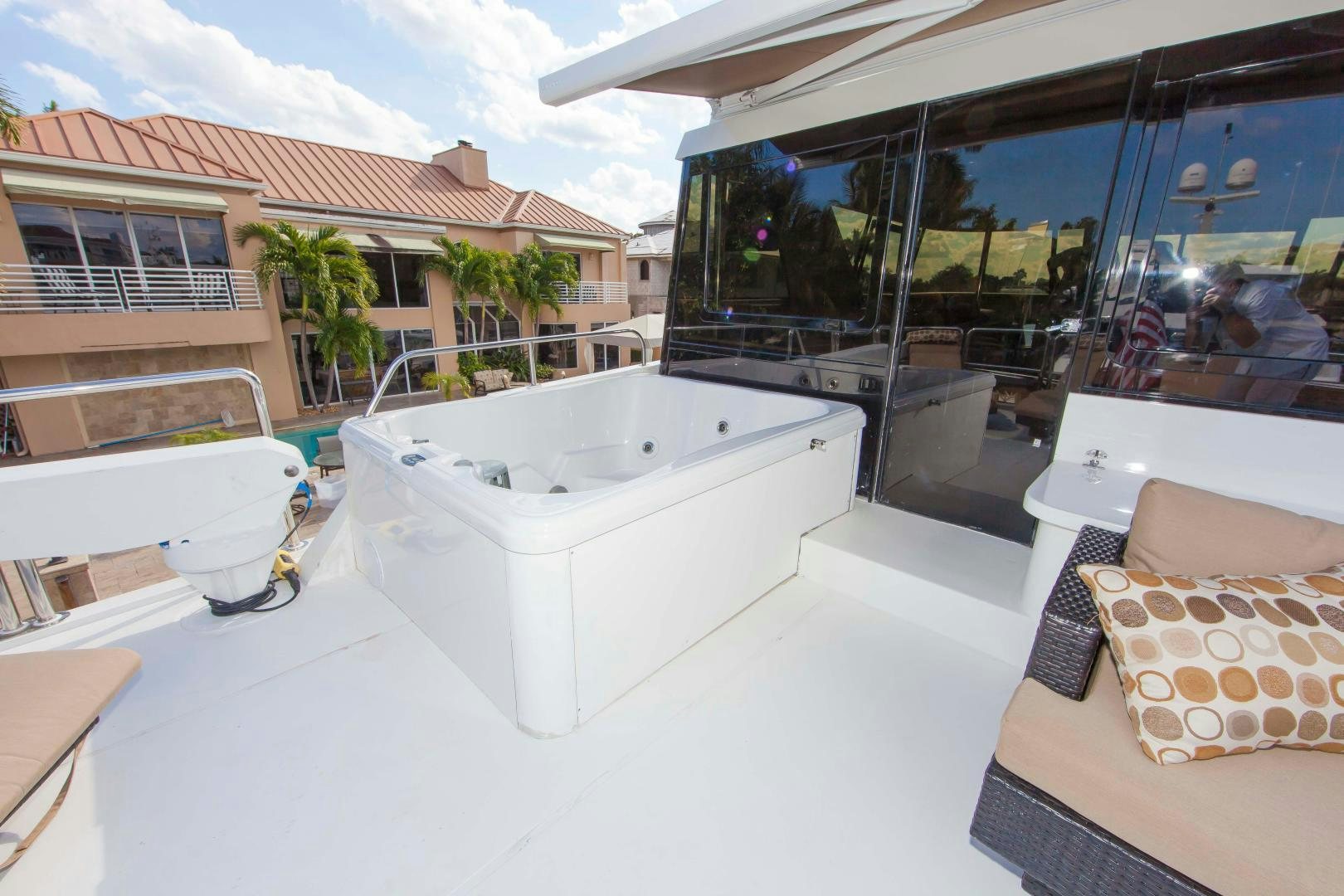 a bathtub in a room aboard MONARCH Yacht for Sale