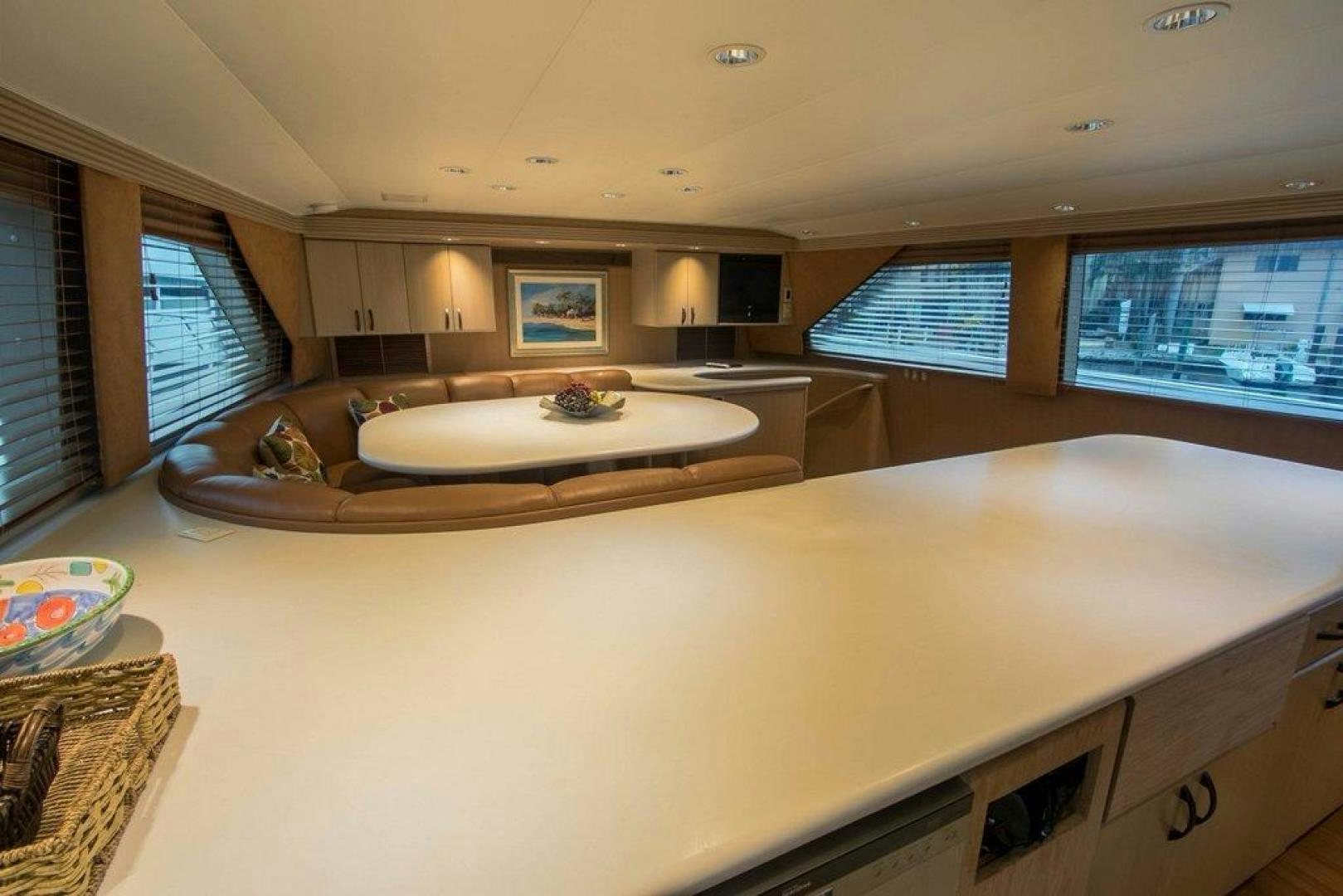 a large living room with a large bed aboard MONARCH Yacht for Sale