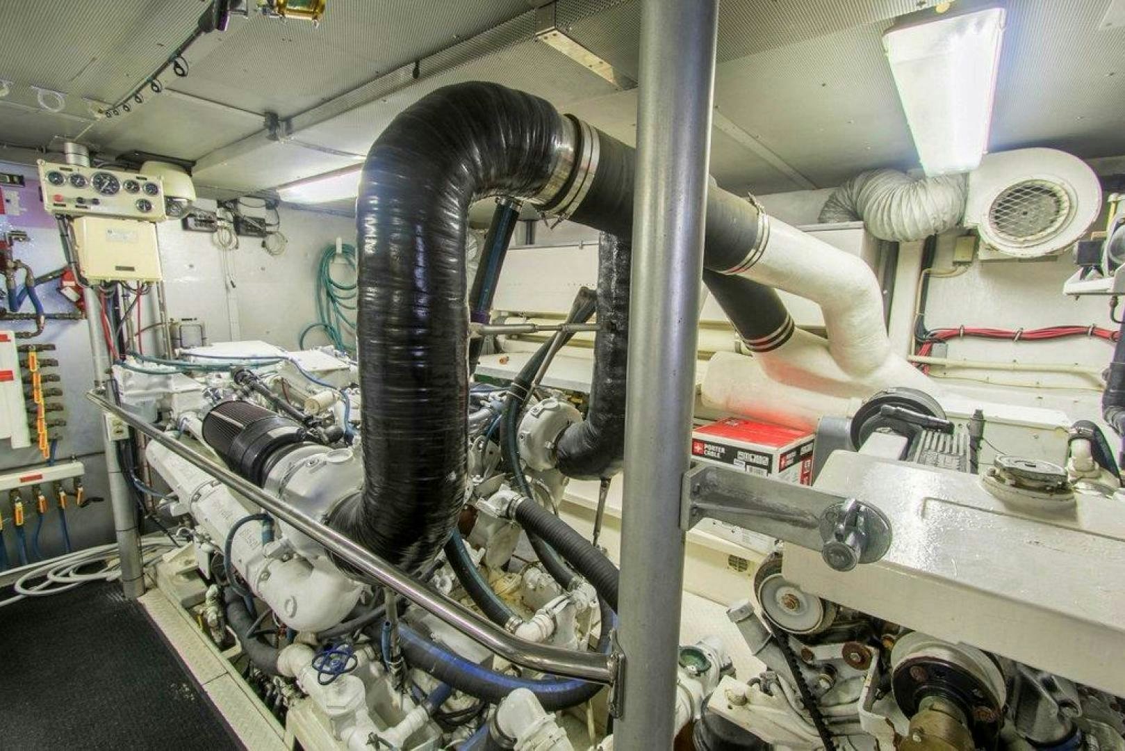 a machine with a large metal pipe aboard MONARCH Yacht for Sale