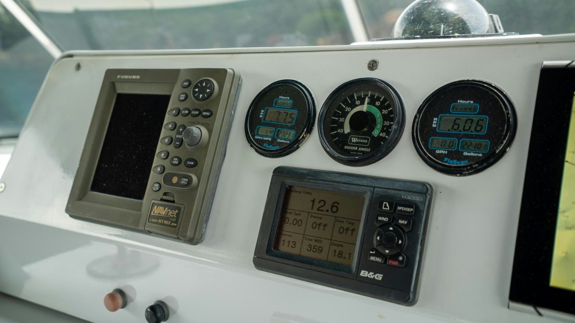 a car stereo with a screen aboard MARAZUL Yacht for Sale