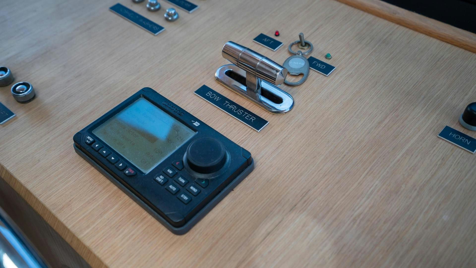 a cell phone on a table aboard MARAZUL Yacht for Sale