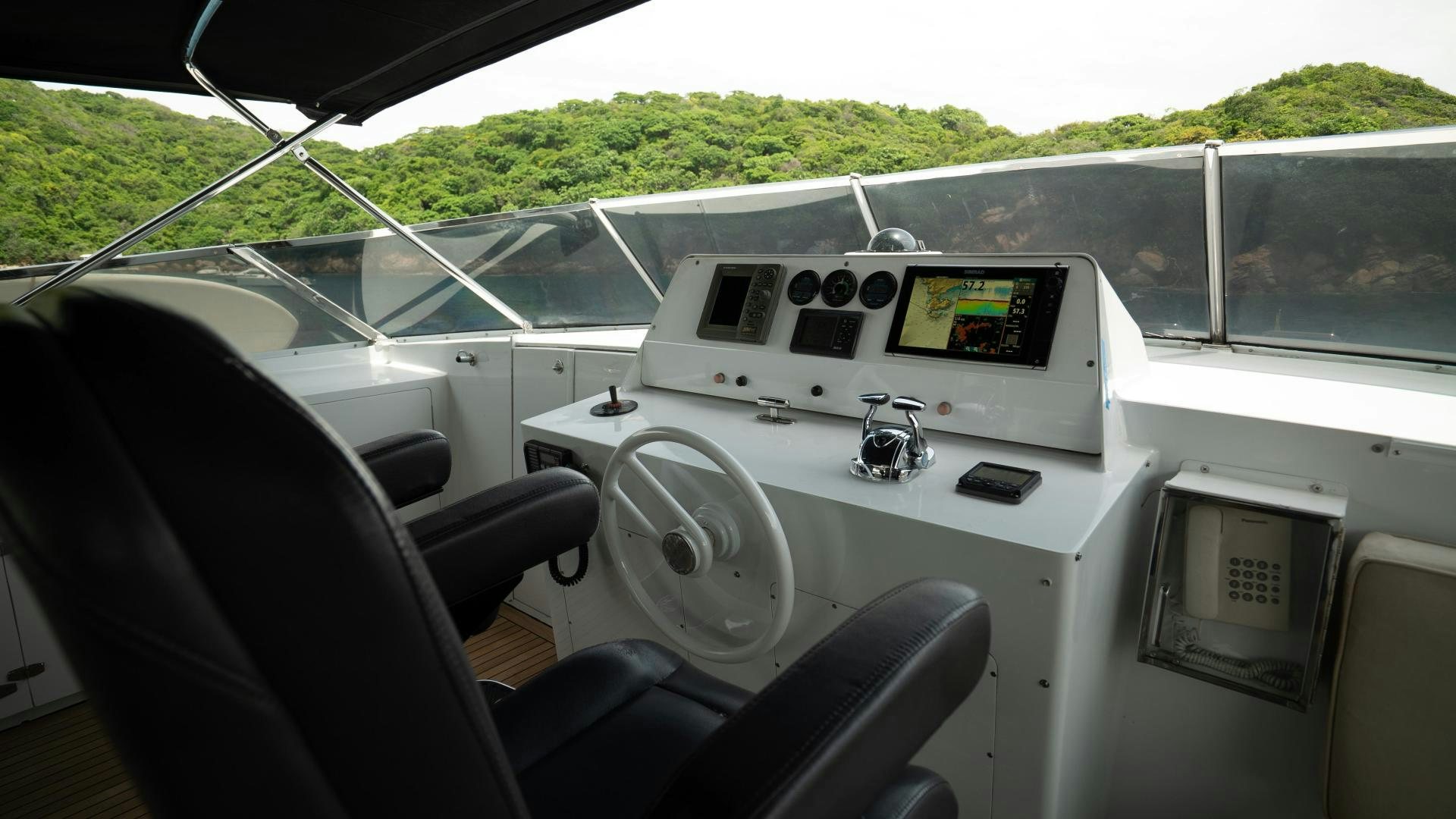 inside of a car aboard MARAZUL Yacht for Sale