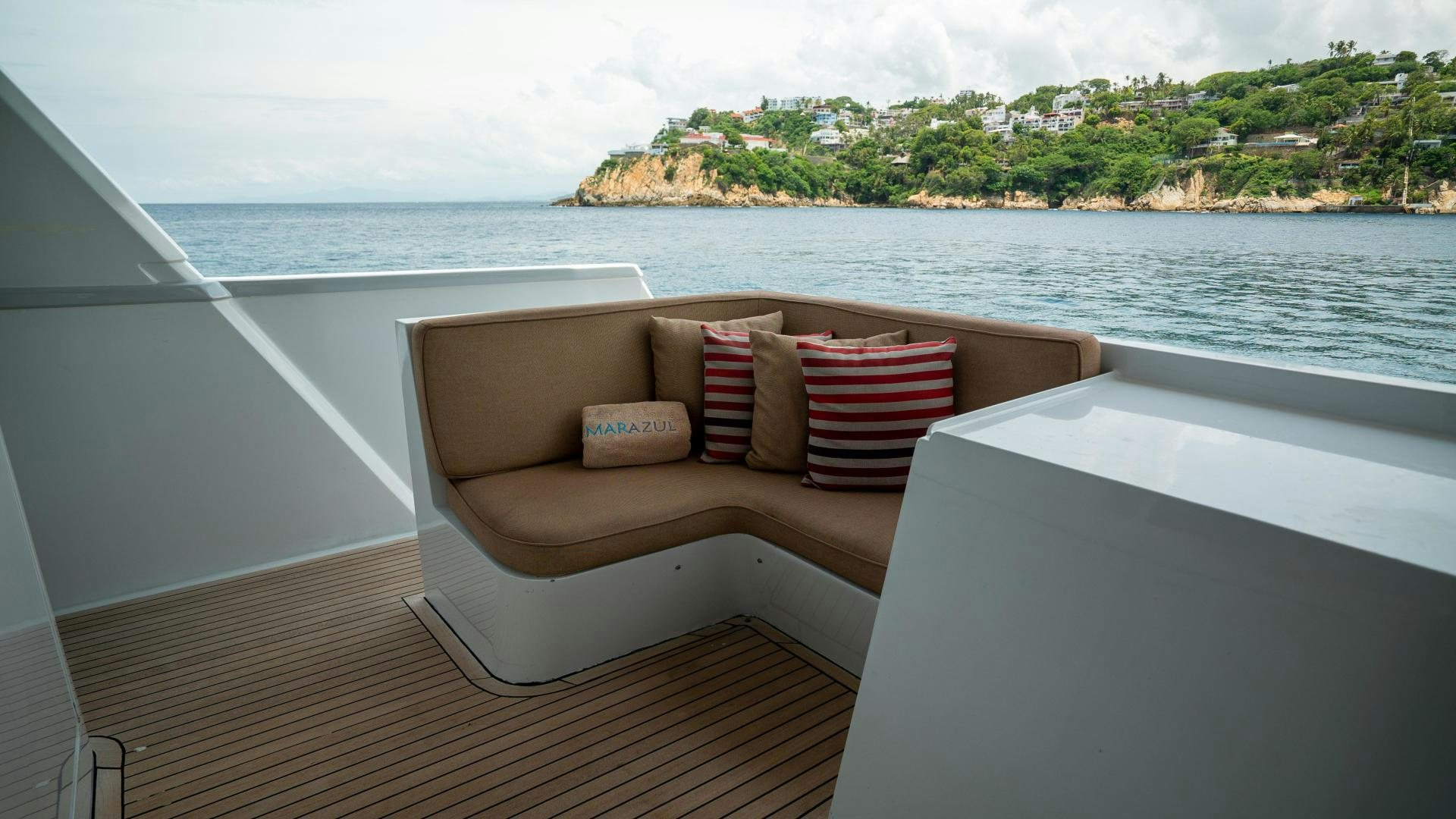 a bed on a boat aboard MARAZUL Yacht for Sale