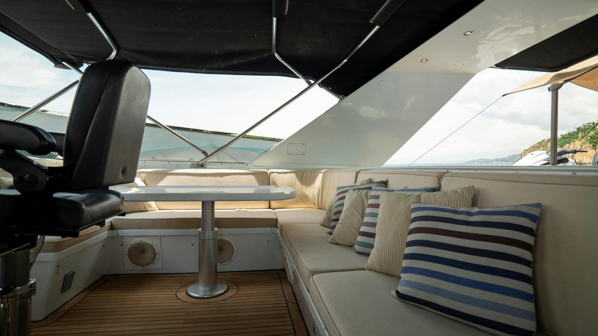 inside of a car aboard MARAZUL Yacht for Sale