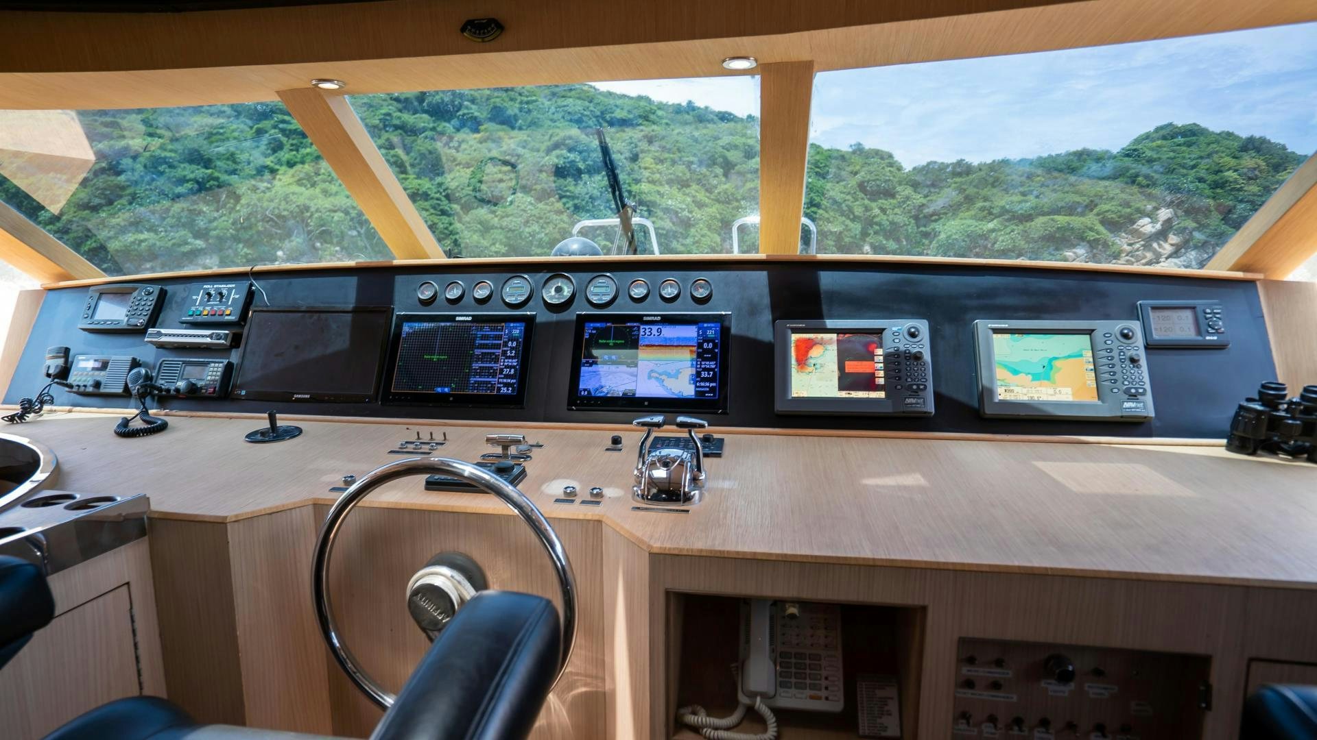 inside of a vehicle with screens aboard MARAZUL Yacht for Sale