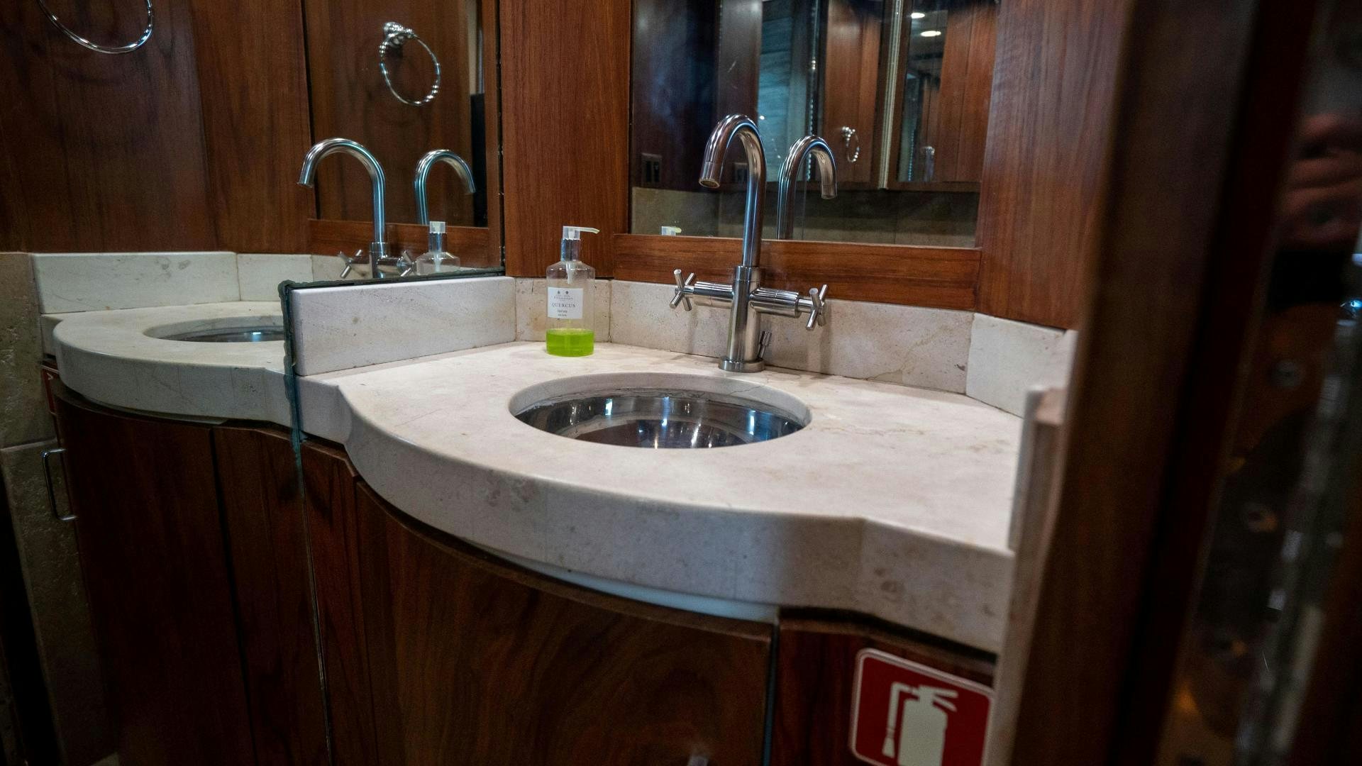 a sink with a faucet aboard MARAZUL Yacht for Sale
