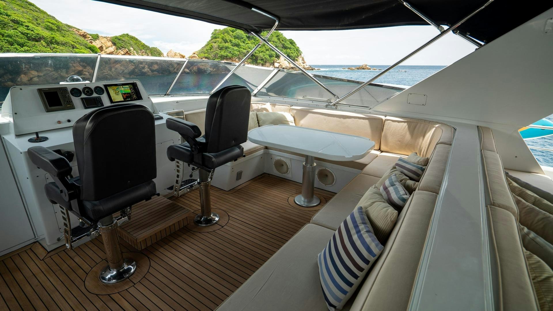 inside of a car aboard MARAZUL Yacht for Sale