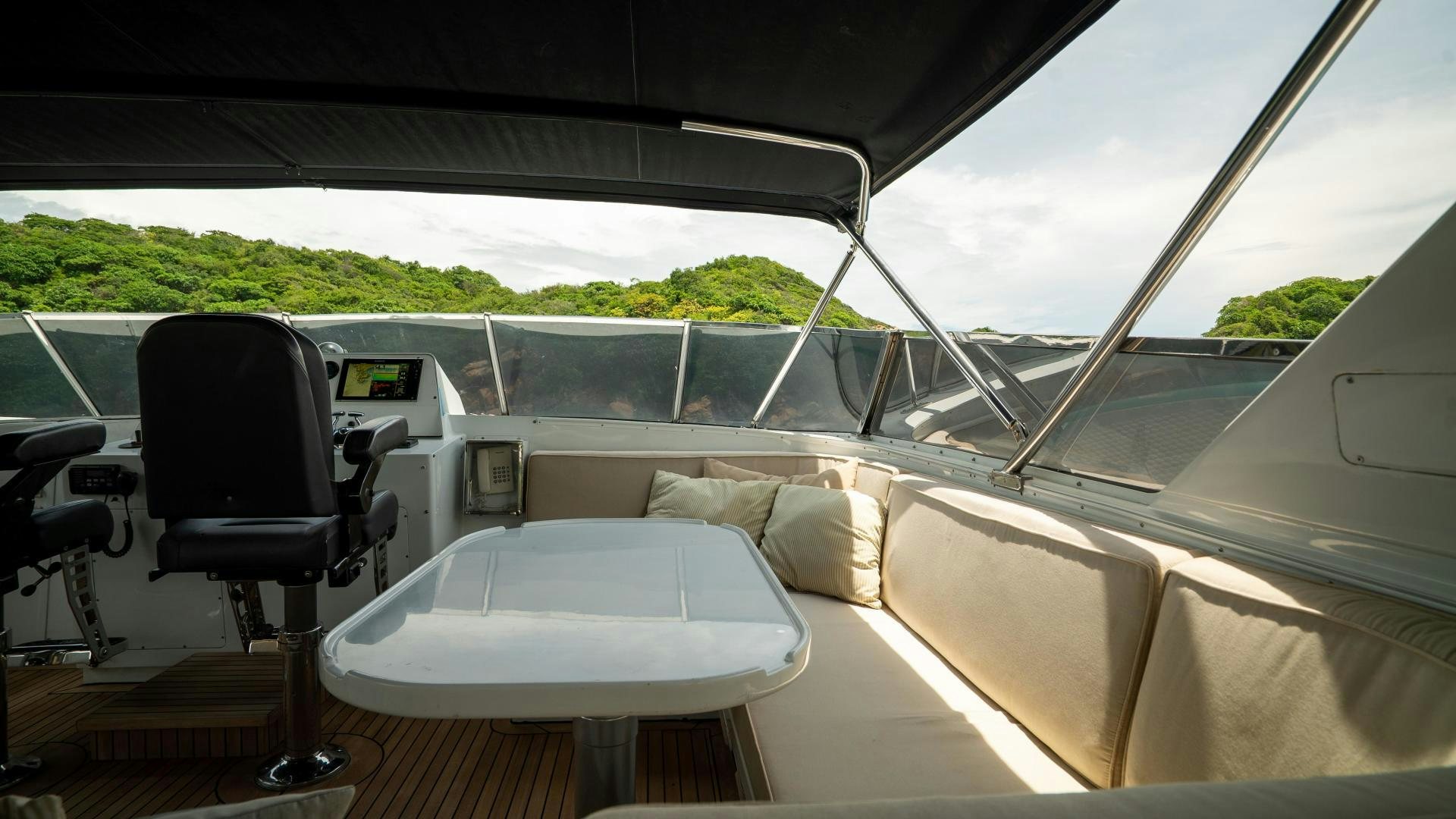 inside of a car aboard MARAZUL Yacht for Sale