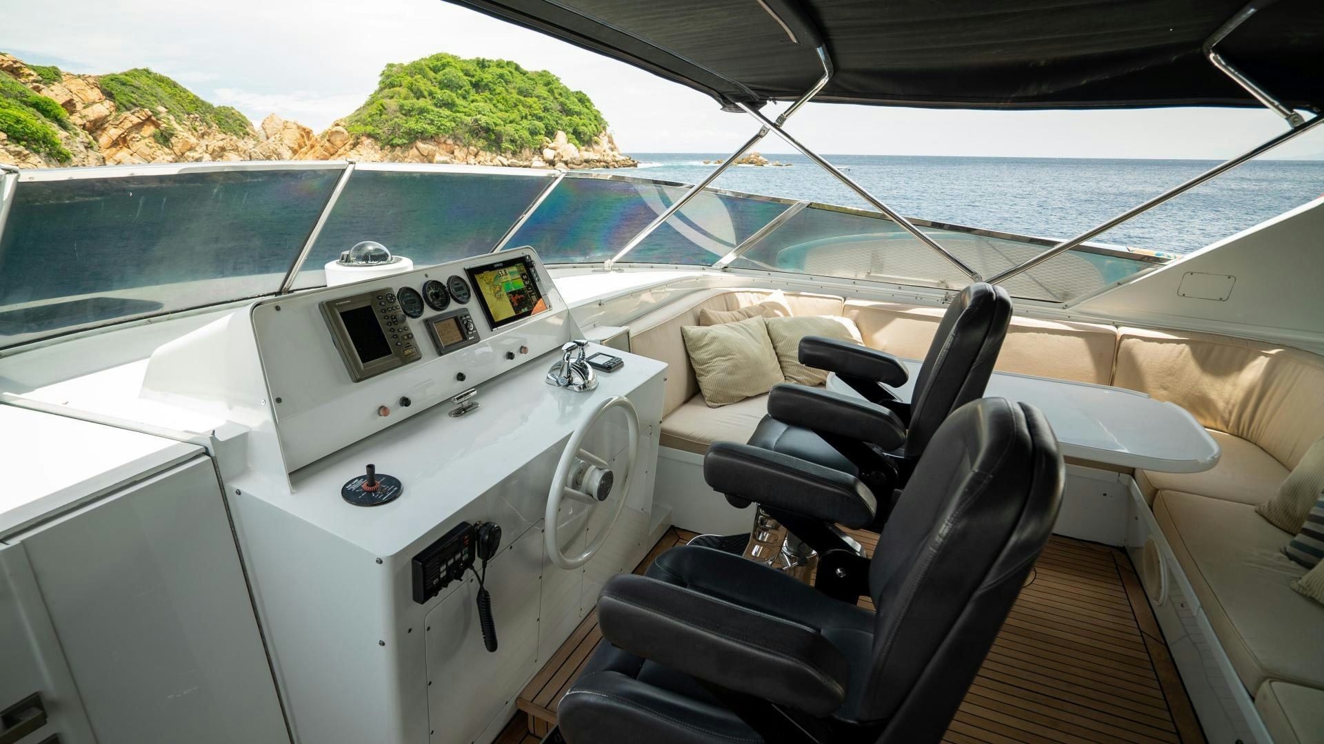 inside of a car aboard MARAZUL Yacht for Sale