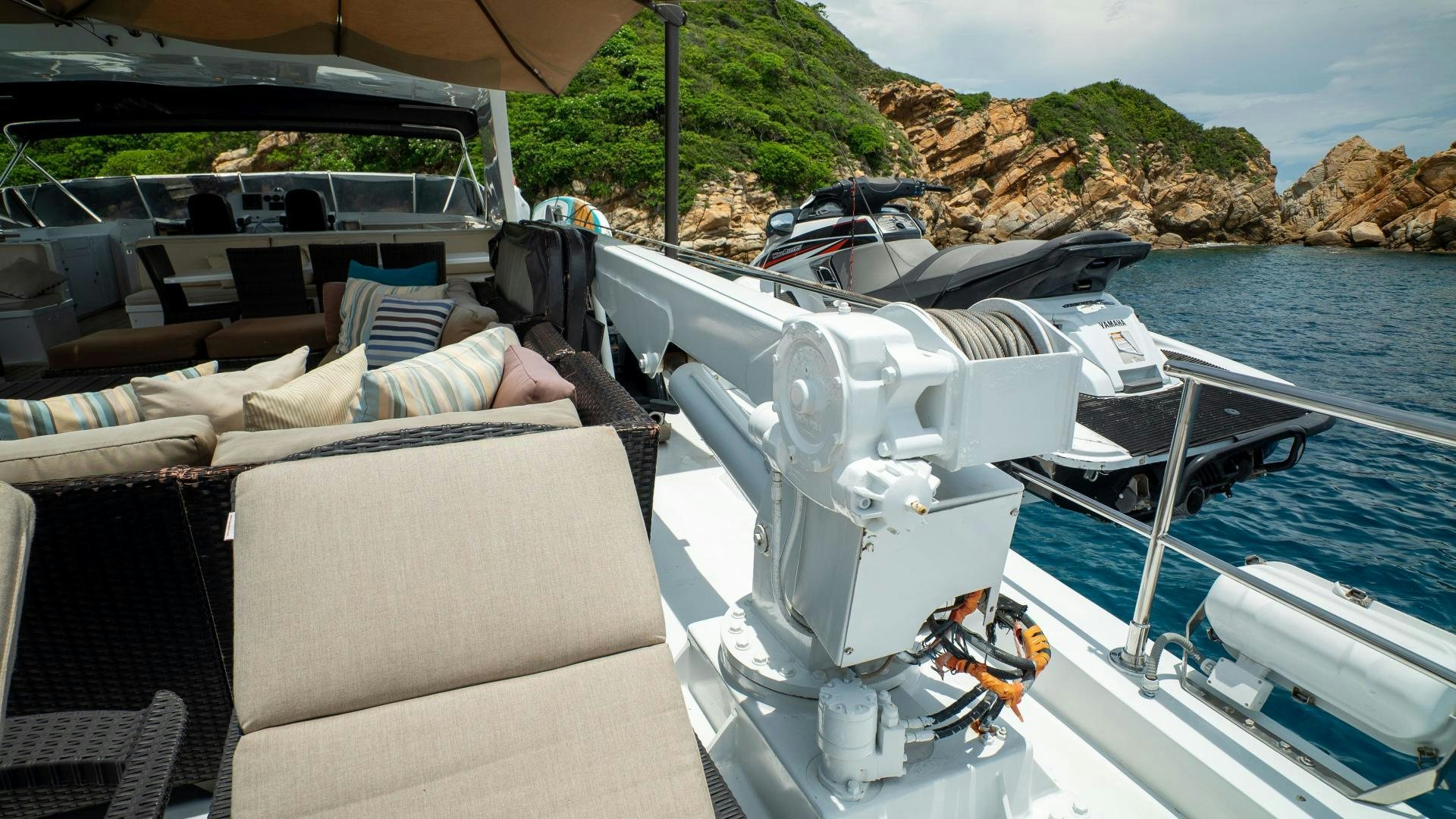 a person lying on a boat aboard MARAZUL Yacht for Sale
