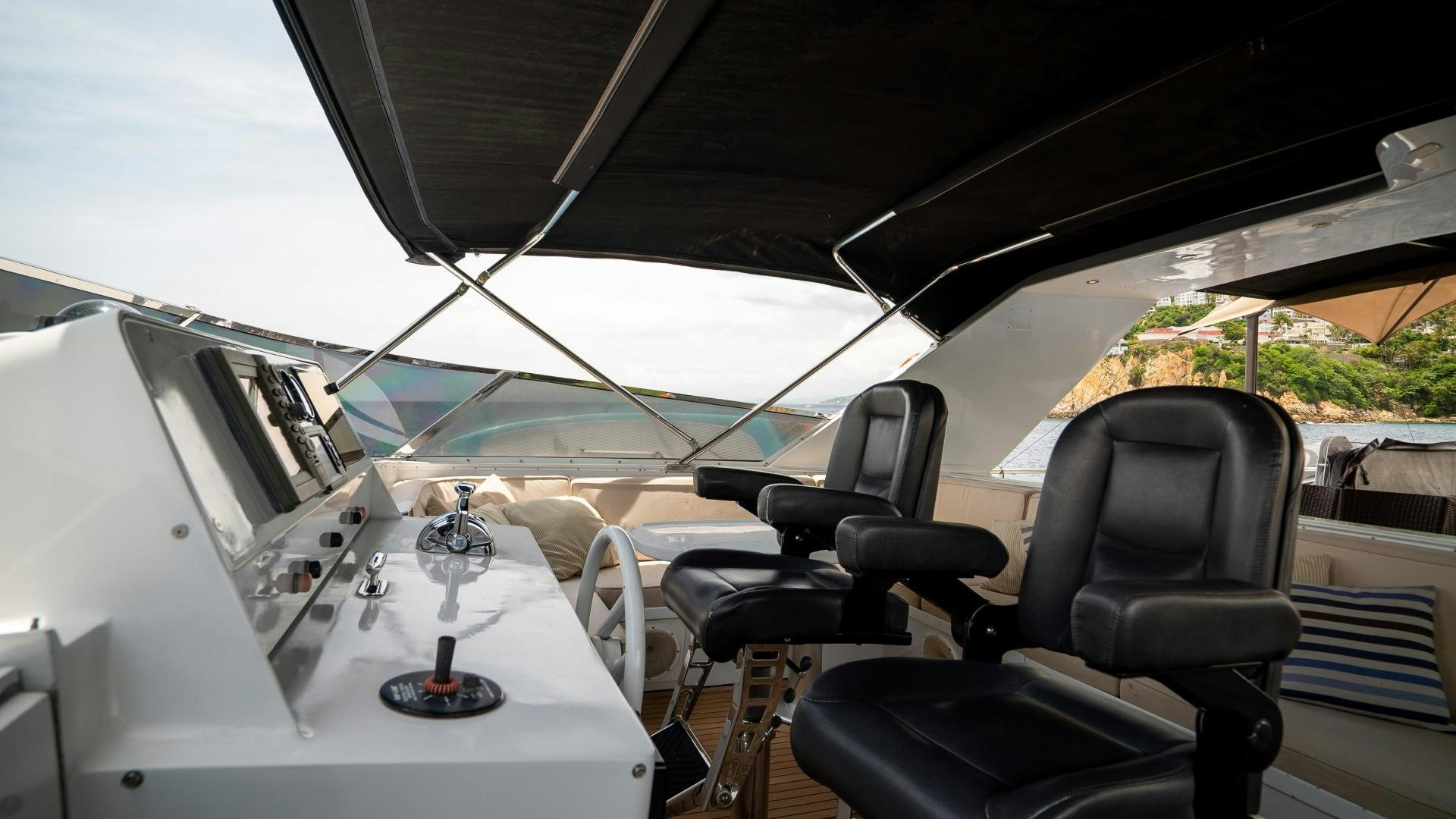 inside of a car aboard MARAZUL Yacht for Sale