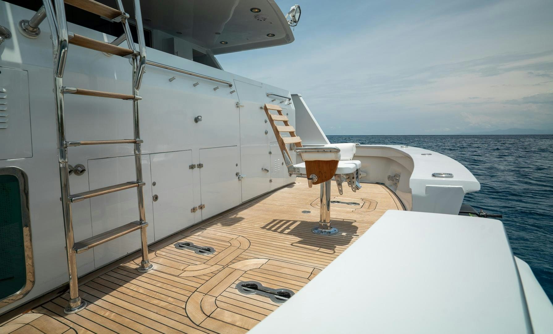 a glass of wine on a boat aboard MARAZUL Yacht for Sale
