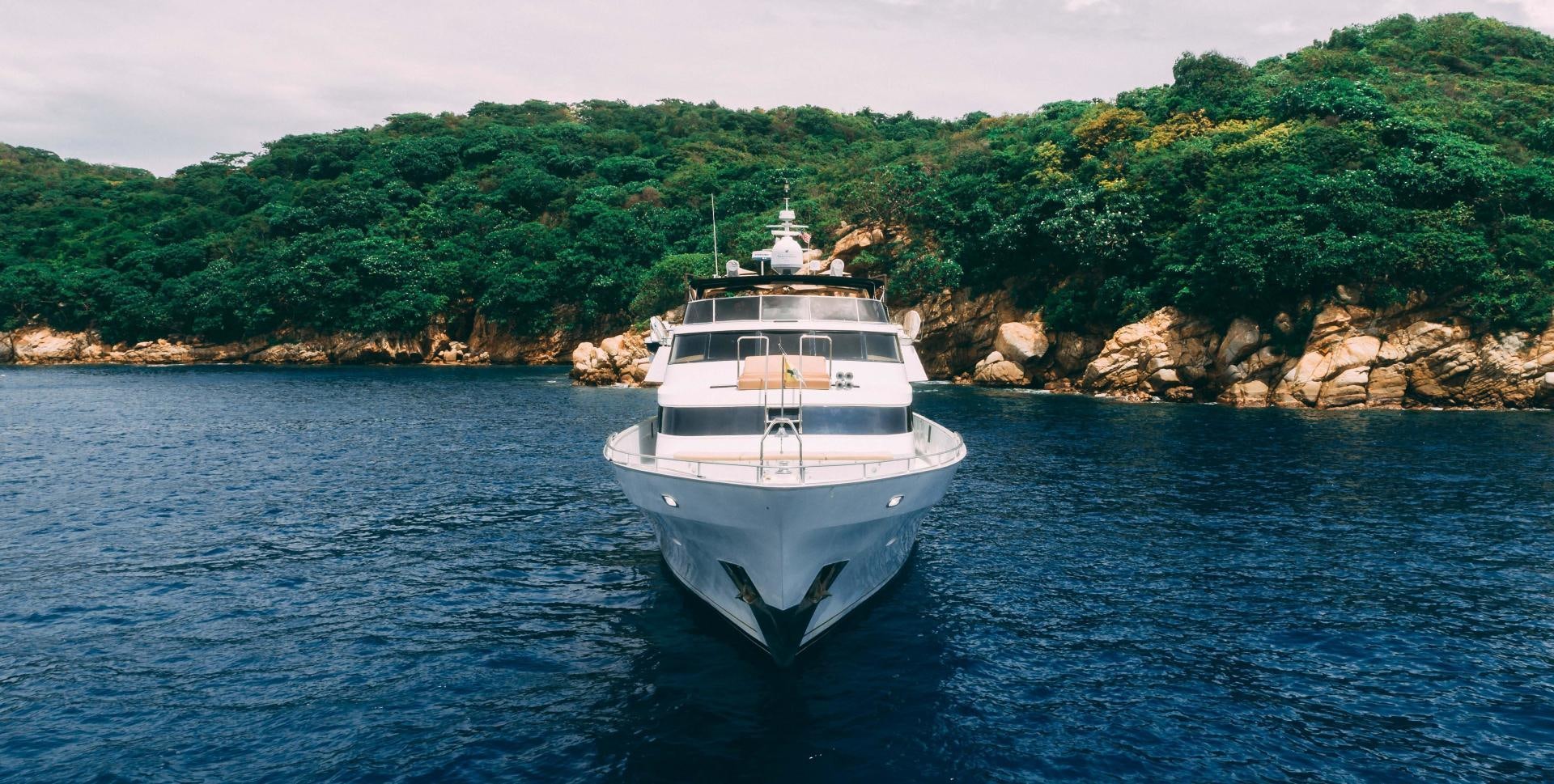 a white boat in the water aboard MARAZUL Yacht for Sale