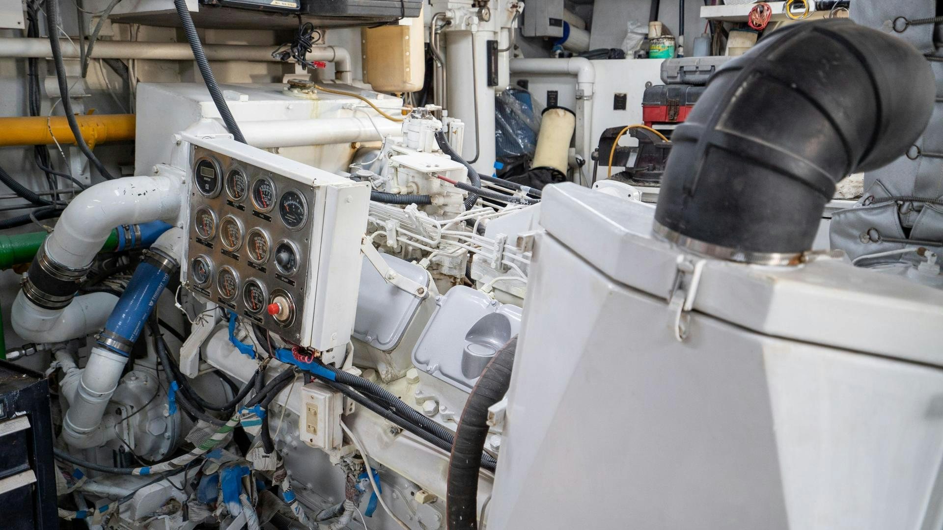 a machine with a large metal cylinder aboard MARAZUL Yacht for Sale