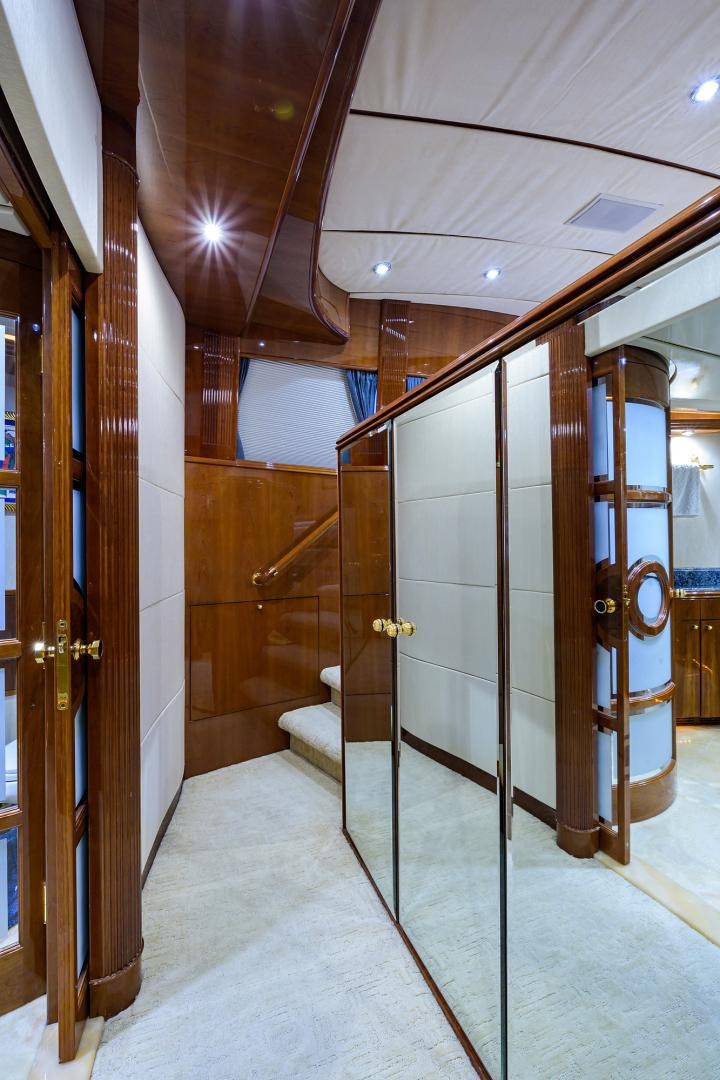 a room with doors and windows aboard MY DESTINY Yacht for Sale