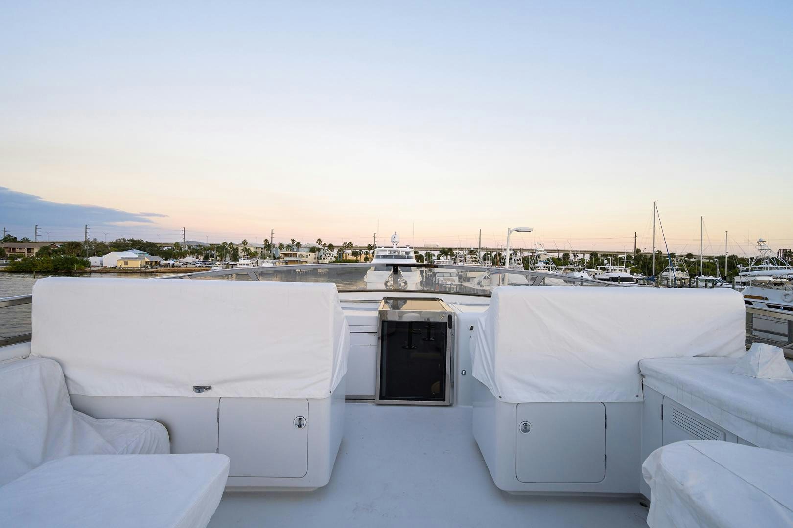 a boat dock with boats aboard MY DESTINY Yacht for Sale