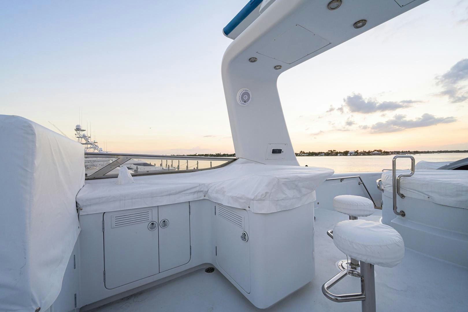 a boat with white containers aboard MY DESTINY Yacht for Sale