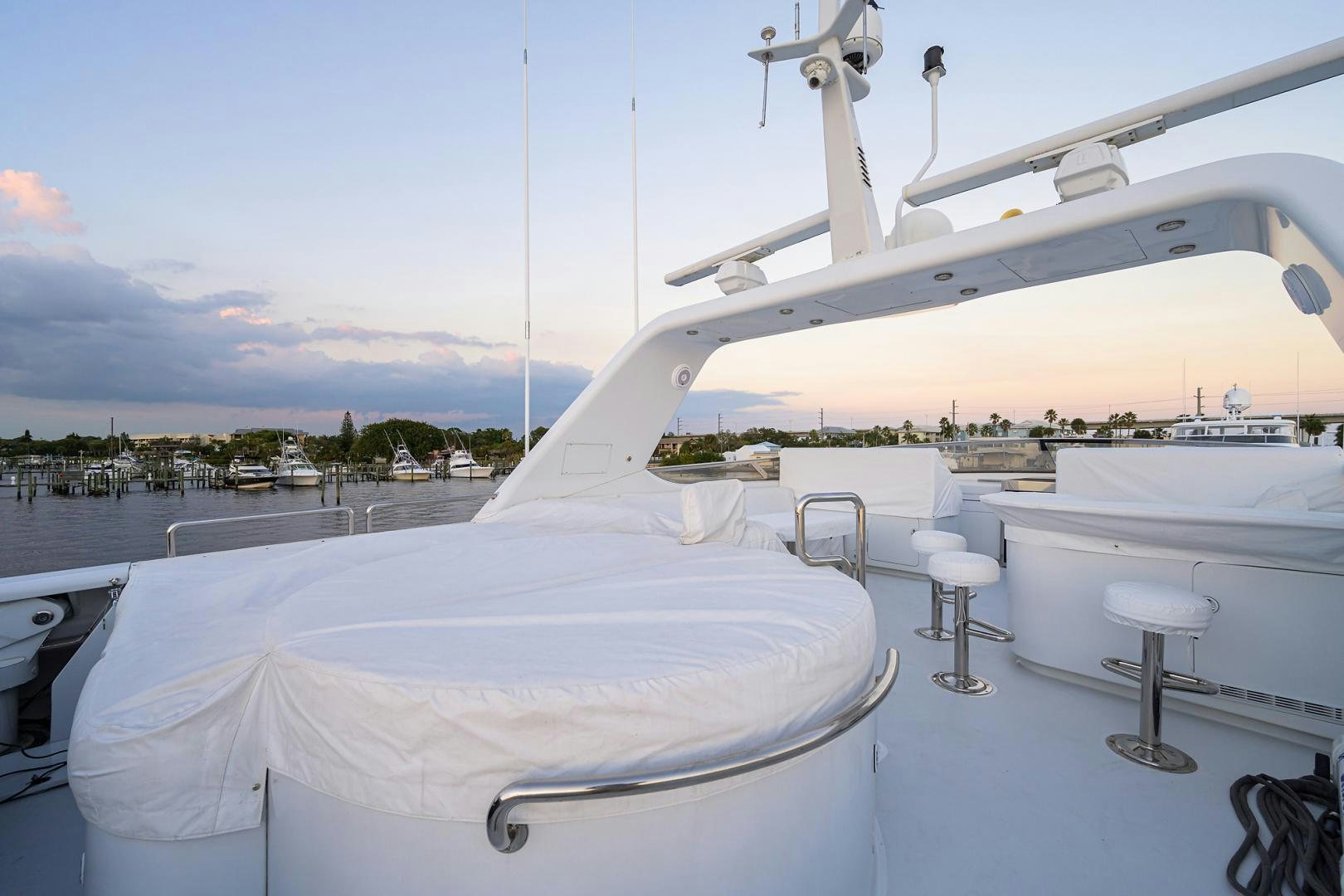 a white boat with a white sail aboard MY DESTINY Yacht for Sale