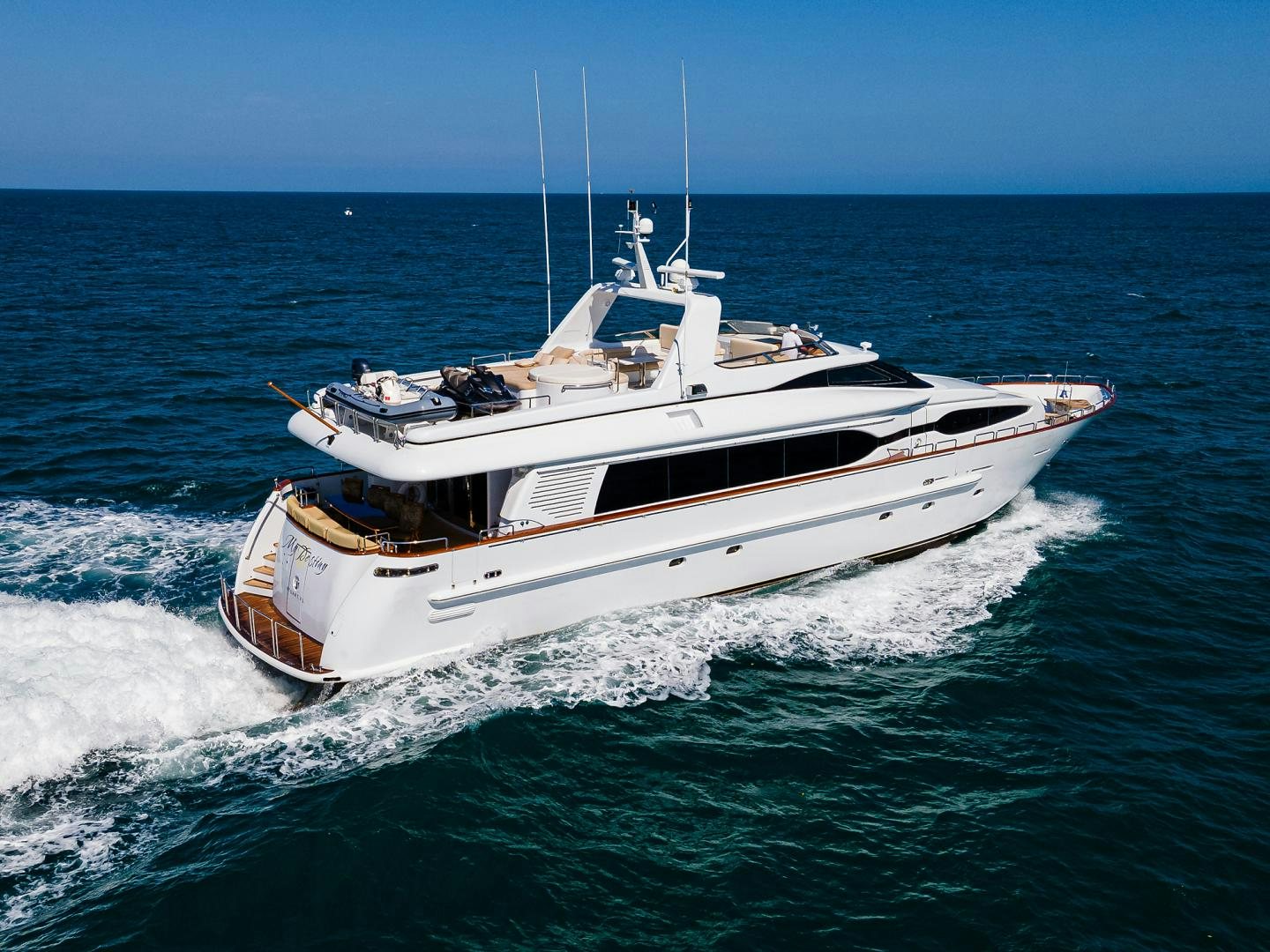 a boat on the water aboard MY DESTINY Yacht for Sale