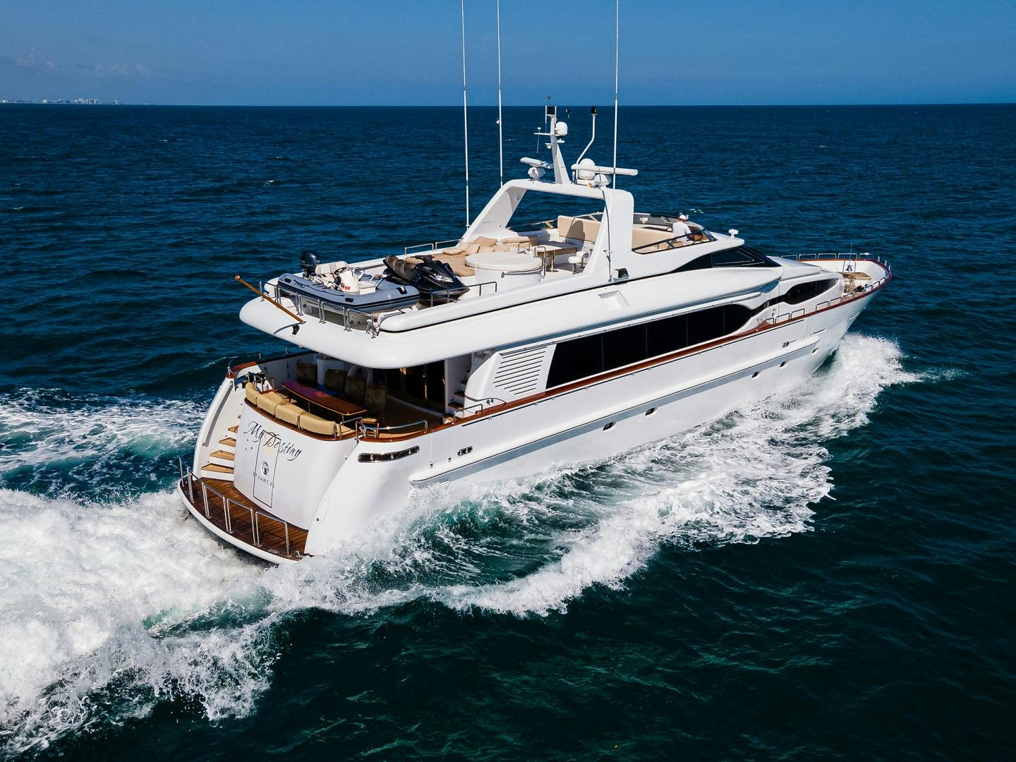 a boat on the water aboard MY DESTINY Yacht for Sale