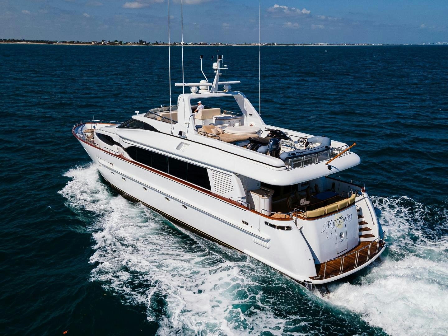 a boat on the water aboard MY DESTINY Yacht for Sale