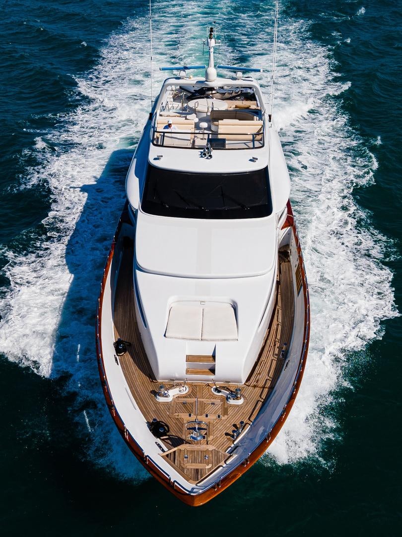 a high angle view of a ship aboard MY DESTINY Yacht for Sale