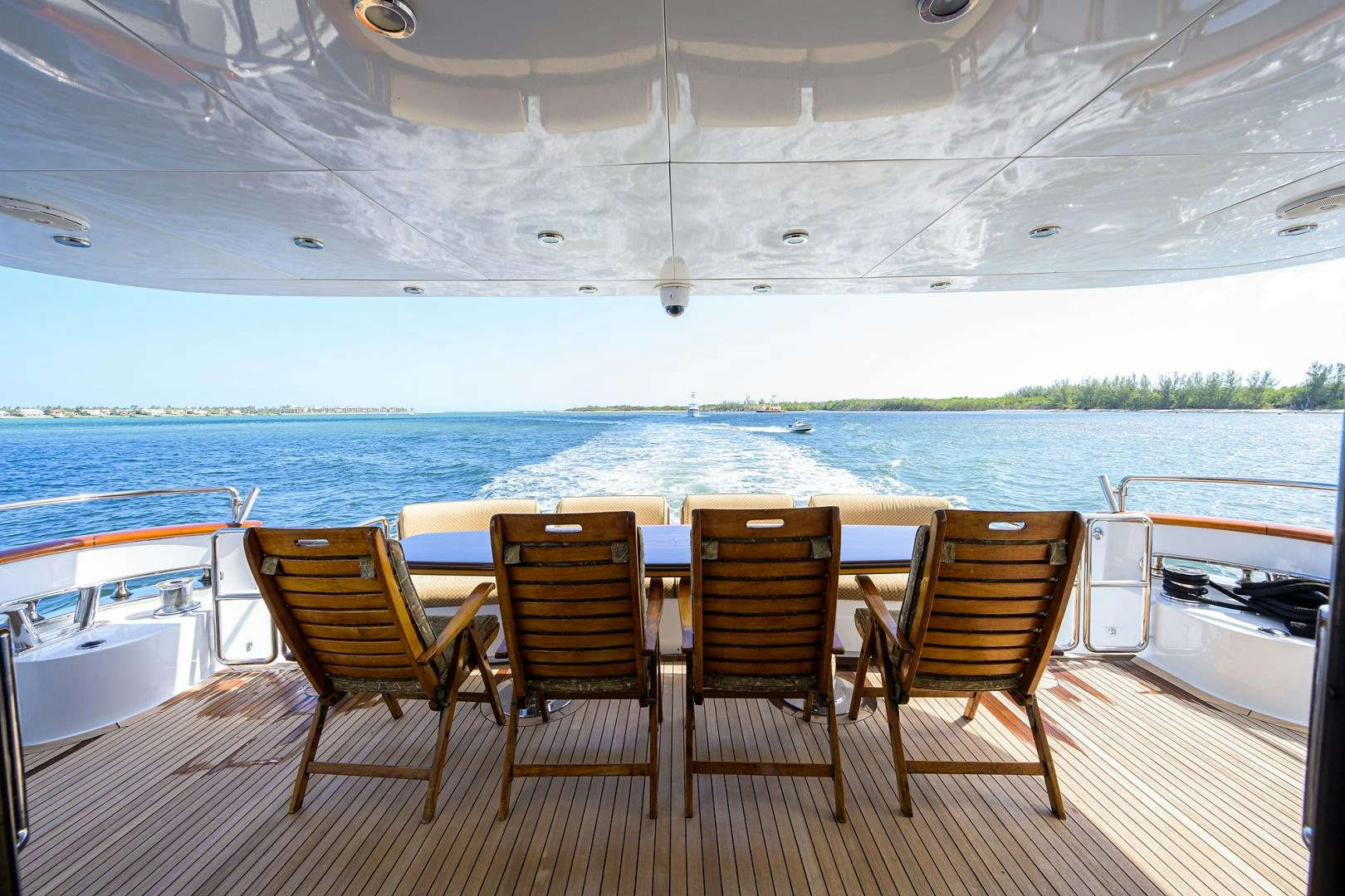a group of chairs on a deck aboard MY DESTINY Yacht for Sale