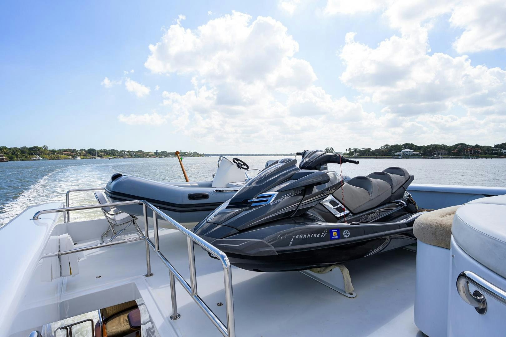 a boat with a motor aboard MY DESTINY Yacht for Sale