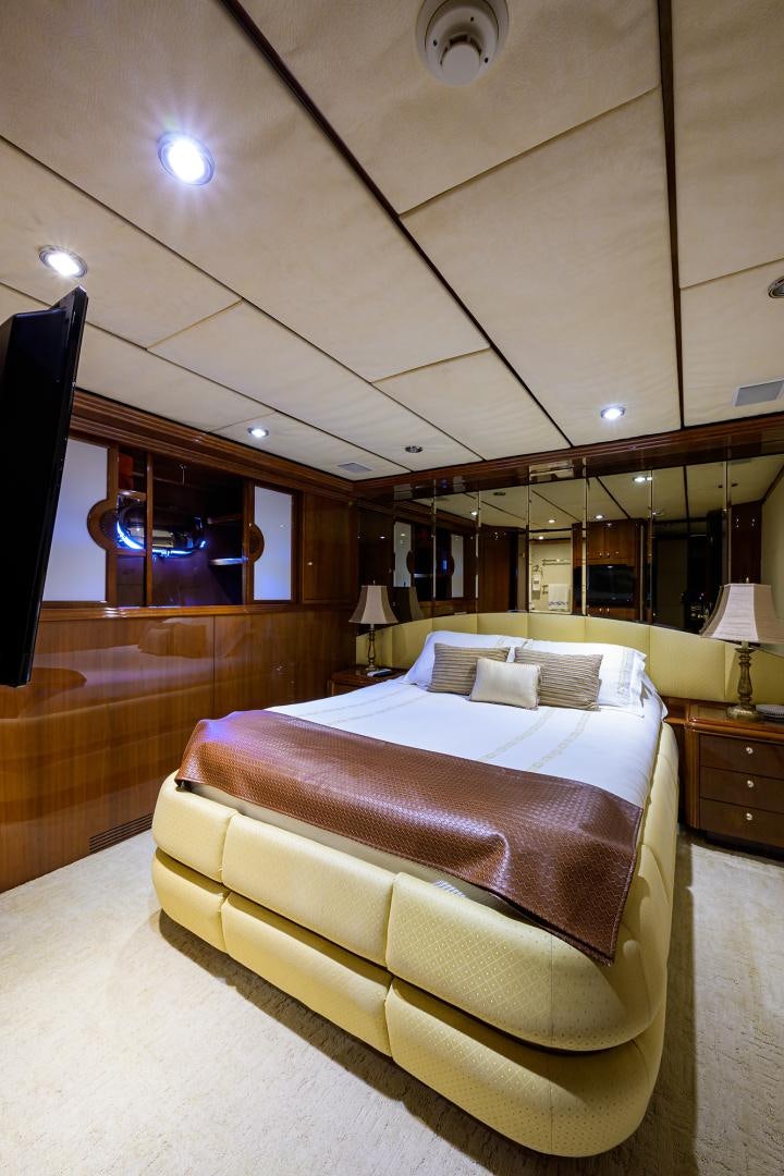 a bed in a room aboard MY DESTINY Yacht for Sale